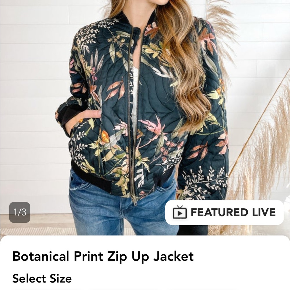 Cropped Floral Bomber